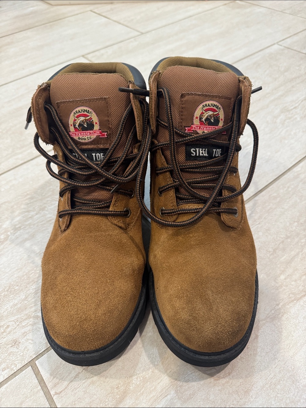Brahma Brown Suede Steel Toe Work Boots